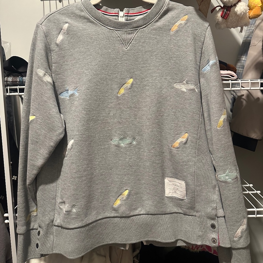Thom Browne Size 4 Gery Sweatshirt